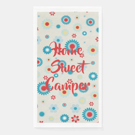 レトロレッドとティール（緑がかった色）キャンパー (正面)