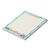 レトロレッドとティール(緑がかった色)キャンパー ノートパッド (回転)