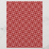 レトロレッドとピンクのハートパターンスクラップブック紙 (裏面)
