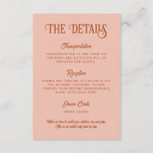 レトロレッドとピンク結婚の詳細垂直 エンクロージャーカード (正面)