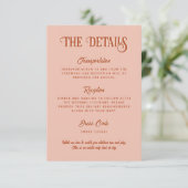 レトロレッドとピンク結婚の詳細垂直 エンクロージャーカード (スタンド正面)