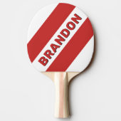 レトロレッドはっきりした三ストライプつの名前 卓球ラケット (裏面)