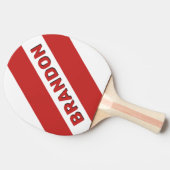 レトロレッドはっきりした三ストライプつの名前 卓球ラケット (横)