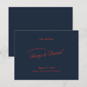 レトロレッドエレガントとアイボリー日付カードの保存 (正面/裏面)