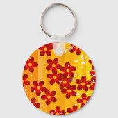 レトロレッドオレンジフローラ キーホルダー (裏面)