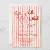 レトロレッドオーwhatおもしろいクリスマスサンタクロースパーティー 招待状 (正面)