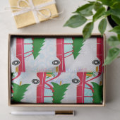 レトロレッドカー運ズのクリスマスツリーパターン 薄葉紙 (ギフト)