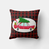 レトロレッドカー運ズのクリスマスツリー クッション (裏面)