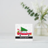 レトロレッドカー運ズのクリスマスツリー スクエア名刺 (スタンド正面)