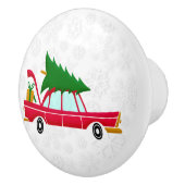 レトロレッドカー運ズのクリスマスツリー セラミックノブ (右)