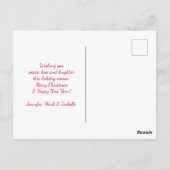 レトロレッドカー運ズのクリスマスツリー ポストカード (裏面)