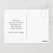 レトロレッドカー運ズのクリスマスツリー ポストカード (裏面)