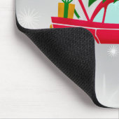 レトロレッドカー運ズのクリスマスツリー マウスパッド (コーナー)