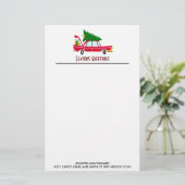 レトロレッドカー運ズのクリスマスツリー 便箋 (スタンド正面)