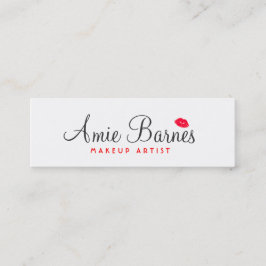 レトロレッドキスをするリップメイクアップアーティストホワイト美しい スキニー名刺