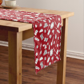 レトロレッドキッチン ショートテーブルランナー (インサイチュ)