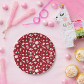 レトロレッドキッチン ペーパープレート (パーティー)