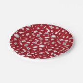 レトロレッドキッチン ペーパープレート (アングル)