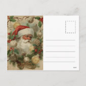 レトロレッドギンガムプレイドカスタム写真クリスマス シーズンポストカード (裏面)