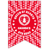 レトロレッドクイーンオブハート誕生日 バンティングフラッグ (第1の旗)