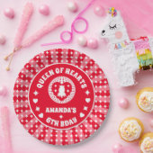 レトロレッドクイーンオブハート誕生日 ペーパープレート (パーティー)