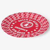 レトロレッドクイーンオブハート誕生日 ペーパープレート (アングル)