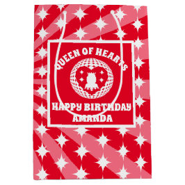 レトロレッドクイーンズオブハートバースデーパーティー ミディアムペーパーバッグ