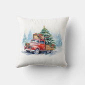 レトロレッドクリスマストラック クッション (裏面)