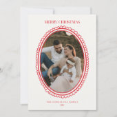 レトロレッドクリスマスファミリー写真 シーズンカード (正面)