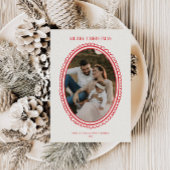 レトロレッドクリスマスファミリー写真 シーズンカード