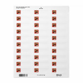 レトロレッドクリスマスレイン ラベル (フルシート)