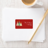 レトロレッドクリスマス差出人住所 ラベル (インサイチュ)