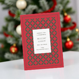 レトロレッドグリーンミッドセンチュリーモダンホリデーカード