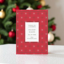 レトロレッドグリーンミッドセンチュリーモダンホリデーカード