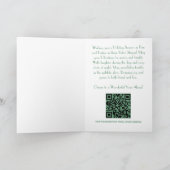 レトロレッドグリーン垂直ストライプ金ゴールド雪片 シーズンカード (内部)