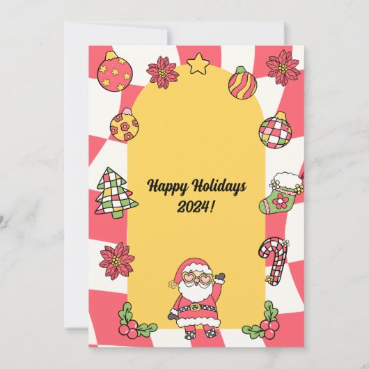 レトロレッドグルーヴィージングル&ミングルクリスマスパーティー 招待状 (裏面)