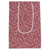 レトロレッドコージークリスマスチャーム ミディアムペーパーバッグ (裏面)