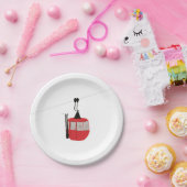 レトロレッドスキーゴンドラリフトスキーヤー ペーパープレート (パーティー)