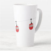 レトロレッドスキーゴンドラリフトパーソナライズされた カフェラテマグ (右アングル)