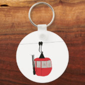 レトロレッドスキーゴンドラリフトパーソナライズされた キーホルダー (裏面)