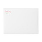 レトロレッドスクリプトクリスマス応援差出人住所 ラップアラウンドラベル (正面)