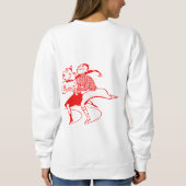 レトロレッドスケートで滑るカップル スウェットシャツ (裏面)