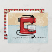 レトロレッドスタンドミキサーレシピカード ポストカード (正面/裏面)