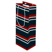 レトロレッドタータンチェックストライプ ワインギフトバッグ (正面アングル)