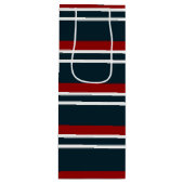 レトロレッドタータンチェックストライプ ワインギフトバッグ (正面)