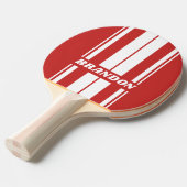 レトロレッドデュアルストライプボード名 卓球ラケット (正面アングル)