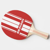 レトロレッドデュアルストライプボード名 卓球ラケット (横)
