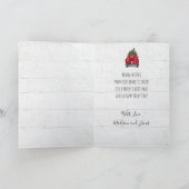 レトロレッドトラックとツリー折り畳みグリーティングカード カード (内部)