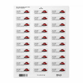 レトロレッドトラックオンスペックス ラベル (フルシート)