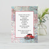 レトロレッドトラックパーティー用マップ 招待状 (スタンド正面)